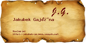 Jakubek Gajána névjegykártya
